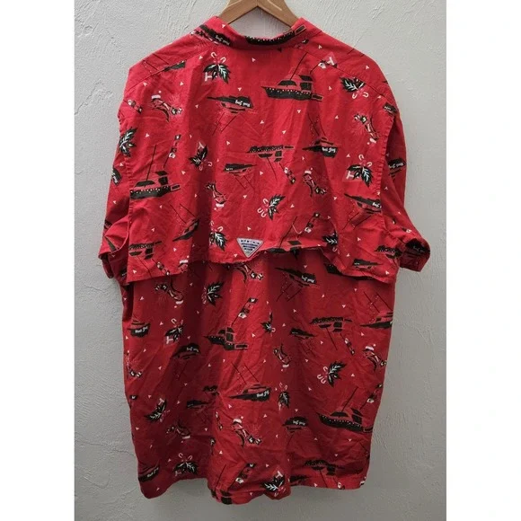 Columbia PFG Fishing Shirt Holiday Trollers Best Christmas Size 3X Big &‎ Tall - Picture 4 of 6